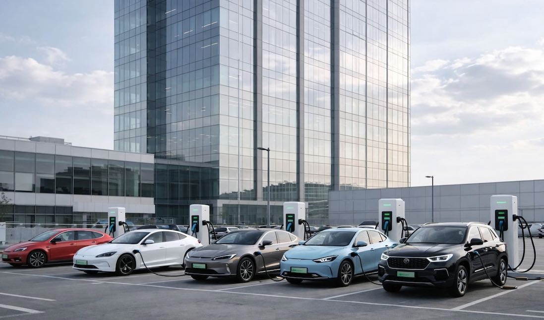 Commercial EV charging in car park